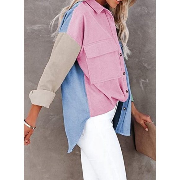 𝅺women's Corduroy Oversize Blouses - Picture 3 of 6